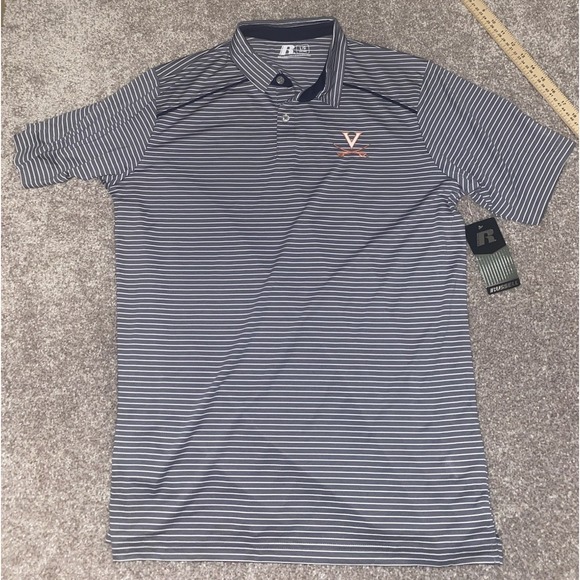 Russell Athletic Other - Russell Athletic Mens‎ Large VIRGINIA TECH HOKIES GOLF POLO Striped NEW w/TAGs